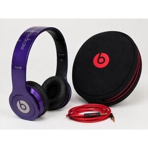 Beats Solo HD Purple wired on ear headphones, cable & case